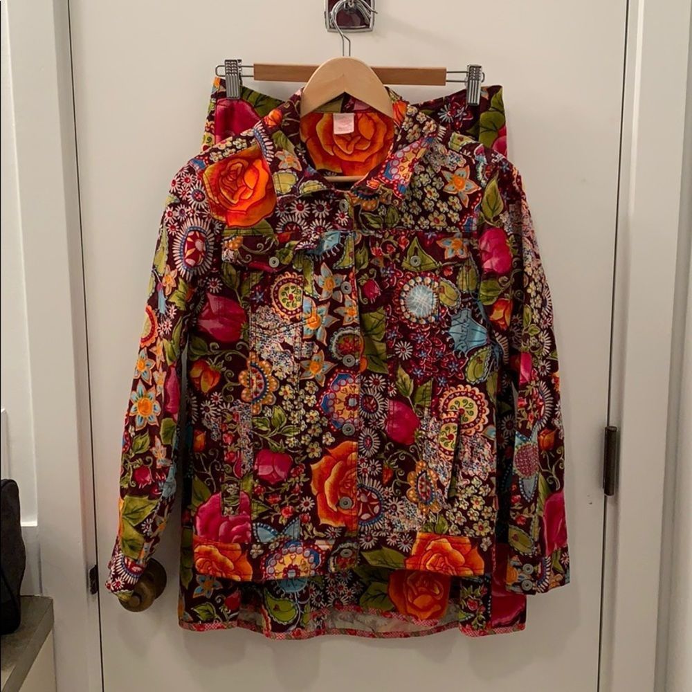 Oilily jacket and skirt set, colorful with flowers